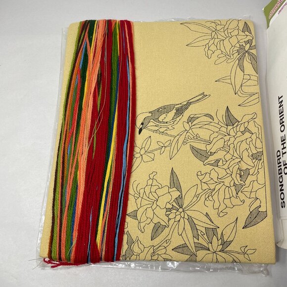 Sunset Stitchery Vintage 1980 Songbird of Orient Embroidery Kit Bluebird Azalea - Picture 12 of 16